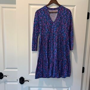 Lilly Pulitzer Vibrant Blue and Pink Long Sleeve Dress